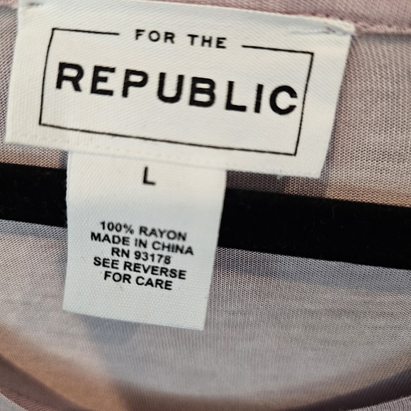 For the Republic, Embellished T-Shirt, size Large, 100% Rayon, soft, new, no tag - Picture 2 of 5